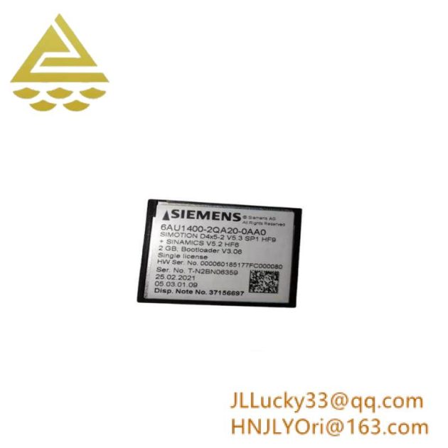 SIEMENS 6AU1400-2QA20-0AA0 Compact Flash Card: Reliable Data Storage for Industrial Automation